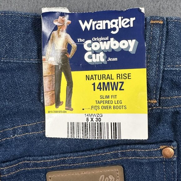 Wrangler Jeans Womens 5x30 Blue Cowboy Cut 14MWZ Slim Fit Tapered Leg Western - Picture 12 of 12